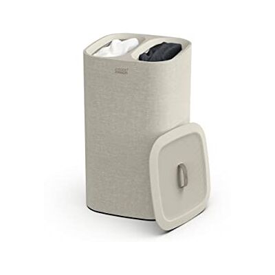 Joseph Joseph Tota 60 liter wasmand met deksel, 2 afneembare waszakken met handgrepen, beige Joseph Joseph Tota 60 liter wasmand met deksel, 2 afneembare waszakken met handgrepen, beige