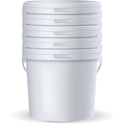 POSH Emmer van 10 liter, kunststof, wit, geschikt voor levensmiddelen, lekvrij, geurloos, robuust, stabiel en luchtdicht, emmer met handvat (5, 10 liter) POSH Emmer van 10 liter, kunststof, wit, geschikt voor levensmiddelen, lekvrij, geurloos, robuust, stabiel en luchtdicht, emmer met handvat (5, 10 liter)