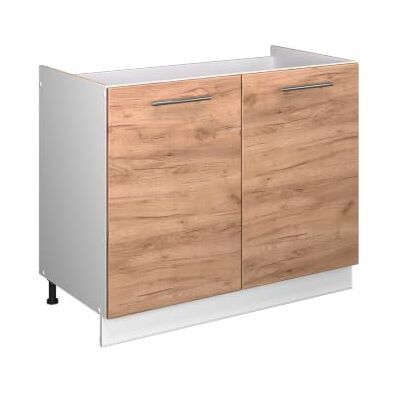 Vicco Meuble bas sous-évier "Fame-Line", Chêne doré/Blanc, 100cm Vicco Meuble bas sous-évier "Fame-Line", Chêne doré/Blanc, 100cm