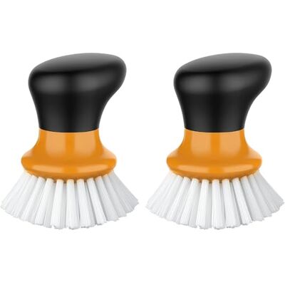 MR.SIGA Set van 2 afwasborstels met ergonomische handgreep, oranje MR.SIGA Set van 2 afwasborstels met ergonomische handgreep, oranje