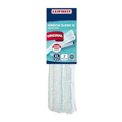 Leifheit Window Slider XL raamwisser reinigingshoes, vervangende hoes micro duo, huishoudelijke accessoires met hoog absorptievermogen, ideaal voor het reinigen van ramen en kozijnen Leifheit Window Slider XL raamwisser reinigingshoes, vervangende hoes micro duo, huishoudelijke accessoires met hoog absorptievermogen, ideaal voor het reinigen van ramen en kozijnen