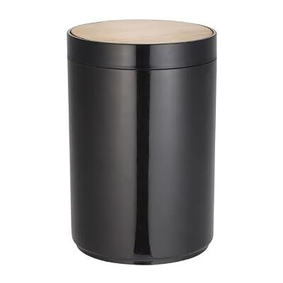 MSV Bad Serie Oslo Design pedaalemmer voor badkamer, 6 liter, diameter x h: ca. 18 x 26,3 cm, bamboezwart MSV Bad Serie Oslo Design pedaalemmer voor badkamer, 6 liter, diameter x h: ca. 18 x 26,3 cm, bamboezwart