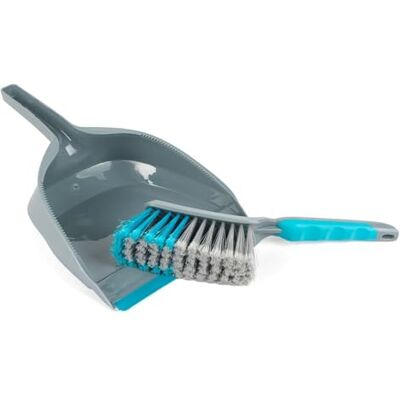 Beldray Dustpan and Brush Set – Cleaning Kitchen Floor, Hardwearing and Lightweight, Ergonomic Handle, Soft Bristles, Ideaal voor alle oppervlakken, Rubber Lip, Grijs/Blauw, Kunststof, Grijs/Blauw Beldray Dustpan and Brush Set – Cleaning Kitchen Floor, Hardwearing and Lightweight, Ergonomic Handle, Soft Bristles, Ideaal voor alle oppervlakken, Rubber Lip, Grijs/Blauw, Kunststof, Grijs/Blauw