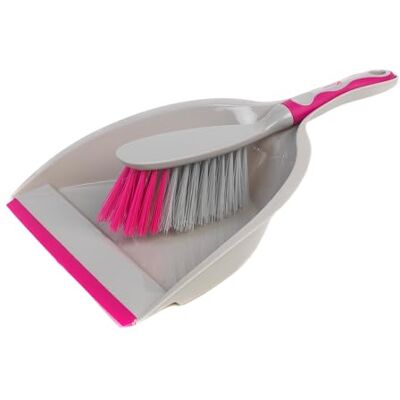 Kleeneze Deluxe schep en veger, grijs/roze Kleeneze Deluxe schep en veger, grijs/roze
