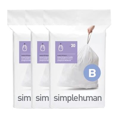 simplehuman CW0251 Code B Afvalzak, 6L, Wit, 90 Stuk simplehuman CW0251 Code B Afvalzak, 6L, Wit, 90 Stuk