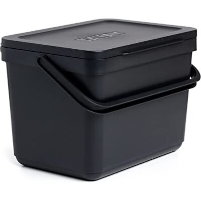 TATAY organisch afvalemmer, inhoud 6 liter, polypropyleen, gemaakt van 100% gerecycleerde materialen. Kleur: zwart. Afmetingen: 26,5 x 19 x 18,5 cm TATAY organisch afvalemmer, inhoud 6 liter, polypropyleen, gemaakt van 100% gerecycleerde materialen. Kleur: zwart. Afmetingen: 26,5 x 19 x 18,5 cm