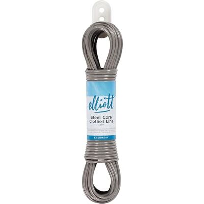 Elliott Droogrek met stalen kern, extra sterk, droogrek met pvc-coating, weerbestendig en roestvrij, onmisbaar voor buiten, wasruimtes en camping, 15 m Elliott Droogrek met stalen kern, extra sterk, droogrek met pvc-coating, weerbestendig en roestvrij, onmisbaar voor buiten, wasruimtes en camping, 15 m
