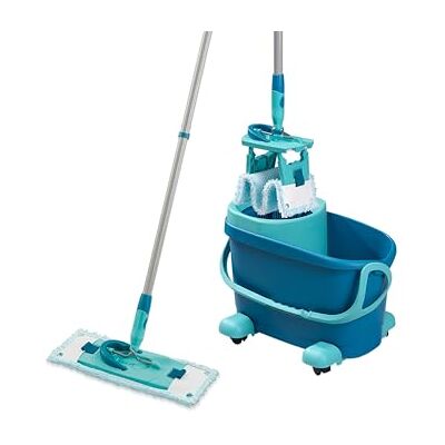 Leifheit Clean Twist M Ergo Set, vloerwisser met ultrazachte molton, centrifuge-emmer en platte centrifugemop, microvezeldop, wasset voor gevoelige vloeren, trolley Leifheit Clean Twist M Ergo Set, vloerwisser met ultrazachte molton, centrifuge-emmer en platte centrifugemop, microvezeldop, wasset voor gevoelige vloeren, trolley