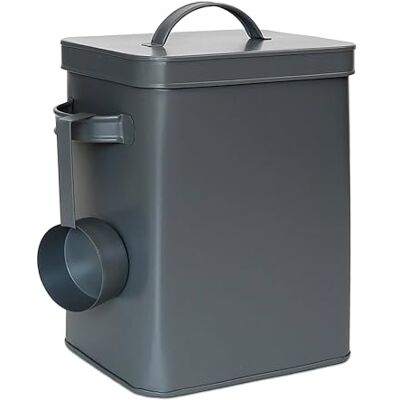 Relaxdays Metalen doos 6,5 liter met doseerhulp, dierenvoer en koffie, luchtdicht, antraciet Relaxdays Metalen doos 6,5 liter met doseerhulp, dierenvoer en koffie, luchtdicht, antraciet
