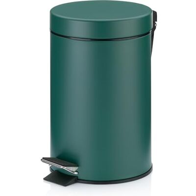 kela Cosmetica-emmer groen 3l, metalen pedaalemmer voor badkamer, badkamer prullenbak met binnenemmer en handvat, MONACO, alpine groen mat kela Cosmetica-emmer groen 3l, metalen pedaalemmer voor badkamer, badkamer prullenbak met binnenemmer en handvat, MONACO, alpine groen mat