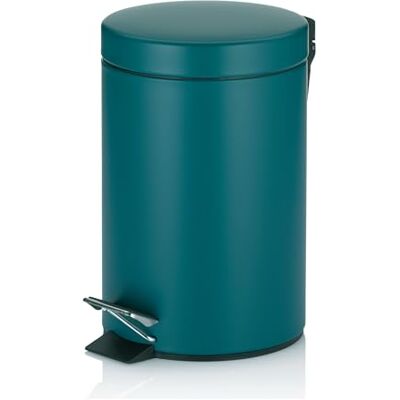 kela 20528 Pedaalemmer, vuilnisbak, 3 l, metaal, Monaco, petrol, één maat kela 20528 Pedaalemmer, vuilnisbak, 3 l, metaal, Monaco, petrol, één maat
