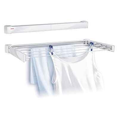 Leifheit Telegant 30 Protect Wanddroogrek, uitklapbaar, met 5 stangen van 60 cm, robuust droogrek voor binnen en buiten, 3 meter lang wasrek Leifheit Telegant 30 Protect Wanddroogrek, uitklapbaar, met 5 stangen van 60 cm, robuust droogrek voor binnen en buiten, 3 meter lang wasrek