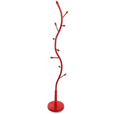 Versa Swindon Kledingrek, kledingrek, minimalistische stijl, met 9 haken of kleerhangers voor kleding of tassen, afmetingen (h x b x l) 185 x 32 x 32 cm, metaal, kleur: rood Versa Swindon Kledingrek, kledingrek, minimalistische stijl, met 9 haken of kleerhangers voor kleding of tassen, afmetingen (h x b x l) 185 x 32 x 32 cm, metaal, kleur: rood