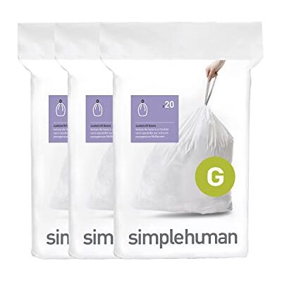 simplehuman CW0257 Code G Afvalzak, 30L, Wit, 60 Stuk simplehuman CW0257 Code G Afvalzak, 30L, Wit, 60 Stuk