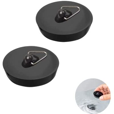 FYACCD 2 stuks afvoerstop, gootsteenstop voor afvoer Ø 45,6 tot 42 mm, rubberen gootsteenstop met ophangring, universele stoppen, voor badkuip, keuken, badkamer FYACCD 2 stuks afvoerstop, gootsteenstop voor afvoer Ø 45,6 tot 42 mm, rubberen gootsteenstop met ophangring, universele stoppen, voor badkuip, keuken, badkamer