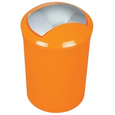 Spirella Design Push Sydney Afvalemmer voor badkamer, 5 liter, met draaibaar deksel, cosmetica-afvalemmer, afvalcontainer, oranje Spirella Design Push Sydney Afvalemmer voor badkamer, 5 liter, met draaibaar deksel, cosmetica-afvalemmer, afvalcontainer, oranje