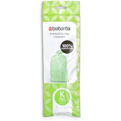 Brabantia Composteerbare afvalzakken K op rol, 10 l, groen Brabantia Composteerbare afvalzakken K op rol, 10 l, groen