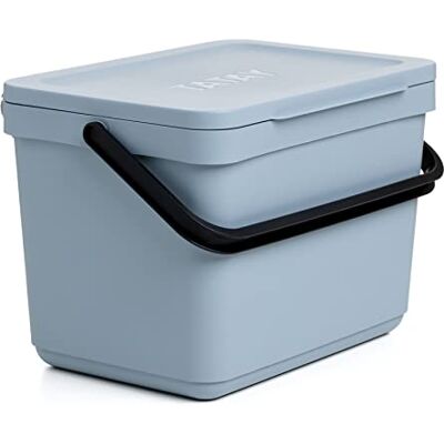 TATAY organisch afvalemmer met houder, inhoud 6 liter, polypropyleen, gemaakt van 100% gerecycleerde materialen. Kleur: oceaanblauw. Afmetingen: 26,5 x 20,5 x 18,5 cm TATAY organisch afvalemmer met houder, inhoud 6 liter, polypropyleen, gemaakt van 100% gerecycleerde materialen. Kleur: oceaanblauw. Afmetingen: 26,5 x 20,5 x 18,5 cm
