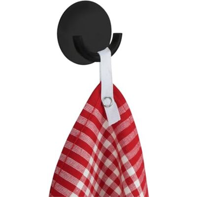 WENKO Rondo Wandhaak, zelfklevende roestvrijstalen haak, eenvoudige bevestiging zonder boren, ideaal voor keuken, badkamer en thuis, Ø 5,5 x 2,5 cm, moderne look, zwart mat WENKO Rondo Wandhaak, zelfklevende roestvrijstalen haak, eenvoudige bevestiging zonder boren, ideaal voor keuken, badkamer en thuis, Ø 5,5 x 2,5 cm, moderne look, zwart mat
