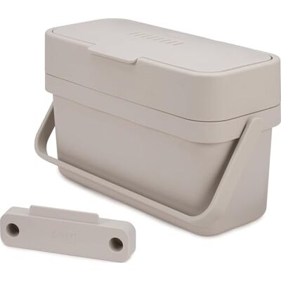 Joseph Joseph Compo 4 Afvalemmer voor voedselafval met deksel en verstelbaar ventilatierooster, compostbak voor onder de gootsteen voor de keuken, 4 liter, steen Joseph Joseph Compo 4 Afvalemmer voor voedselafval met deksel en verstelbaar ventilatierooster, compostbak voor onder de gootsteen voor de keuken, 4 liter, steen
