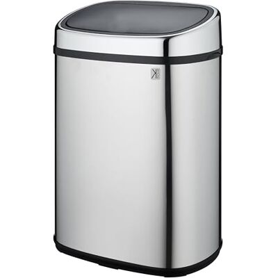 KITCHEN MOVE BAT-48LS09-B SS One-Touch semi-automatische keukenafvalemmer, vierkant, roestvrij staal, chroom, 50 l KITCHEN MOVE BAT-48LS09-B SS One-Touch semi-automatische keukenafvalemmer, vierkant, roestvrij staal, chroom, 50 l