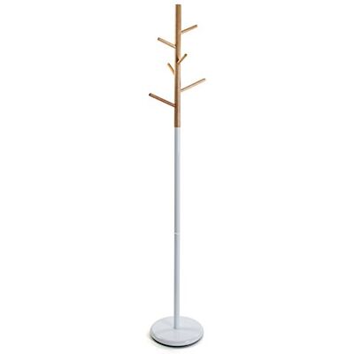 Versa Malmö Kledingrek voor kleding, minimalistische stijl, met 6 haken of kleerhangers voor kleding of tassen, afmetingen (h x b x l) 171 x 28 x 28 cm, metaal en hout, kleur: wit Versa Malmö Kledingrek voor kleding, minimalistische stijl, met 6 haken of kleerhangers voor kleding of tassen, afmetingen (h x b x l) 171 x 28 x 28 cm, metaal en hout, kleur: wit