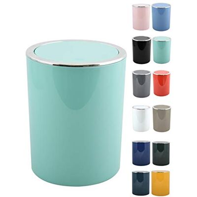 MSV Badkamer Aspen design afvalemmer badkamer pedaalemmer push-vuilbak met kanteldeksel, vuilnisbak met kanteldeksel, 6 l (Ø x h): ca. 18,5 x 26 cm, pastelgroen MSV Badkamer Aspen design afvalemmer badkamer pedaalemmer push-vuilbak met kanteldeksel, vuilnisbak met kanteldeksel, 6 l (Ø x h): ca. 18,5 x 26 cm, pastelgroen
