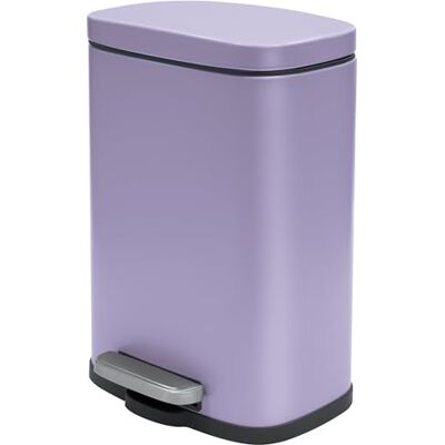 Spirella Pedaalemmer van AKIRA staal – modern rechthoekig design met anti-vingerafdrukcoating – langzame en stille sluiting – lavendel mat – 5 l Spirella Pedaalemmer van AKIRA staal – modern rechthoekig design met anti-vingerafdrukcoating – langzame en stille sluiting – lavendel mat – 5 l