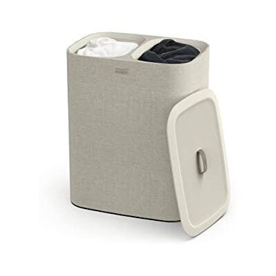 Joseph Joseph Tota Wasmand 90 liter met deksel, 2 uitneembare waszakken met handgrepen, beige Joseph Joseph Tota Wasmand 90 liter met deksel, 2 uitneembare waszakken met handgrepen, beige