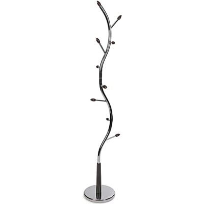 Versa Swindon Kledingrek, kledingrek, minimalistische stijl, met 9 haken of kleerhangers voor kleding of tassen, afmetingen (h x b x l) 185 x 30 x 30 cm, metaal, kleur: zilver Versa Swindon Kledingrek, kledingrek, minimalistische stijl, met 9 haken of kleerhangers voor kleding of tassen, afmetingen (h x b x l) 185 x 30 x 30 cm, metaal, kleur: zilver