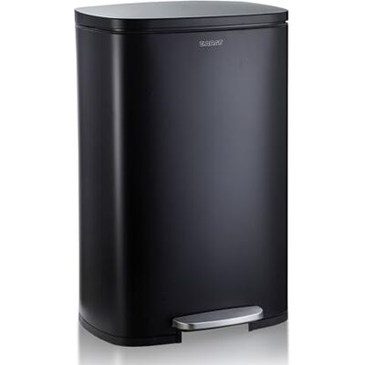 Floordirekt Afvalemmer voor de keuken, zwart, 50 liter, roestvrij staal, afvalscheidingssysteem (Dustin) Floordirekt Afvalemmer voor de keuken, zwart, 50 liter, roestvrij staal, afvalscheidingssysteem (Dustin)