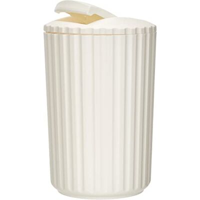Allstar Minas Afvalemmer met kanteldeksel wit – cosmetica-emmer inhoud: 3 l, polypropyleen, 15 x 25 x 15 cm, beige Allstar Minas Afvalemmer met kanteldeksel wit – cosmetica-emmer inhoud: 3 l, polypropyleen, 15 x 25 x 15 cm, beige
