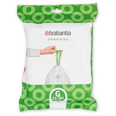 Brabantia PerfectFit afvalzakken (G-code 23 l / 30 l), zeer robuust, met intrekbare handgrepen (40 zakken) Sac en plastique épais, ultra-résistant, Poignées coulissantes, remplacement de sac simplifié, Blanc à poignées vertes Brabantia PerfectFit afvalzakken (G-code 23 l / 30 l), zeer robuust, met intrekbare handgrepen (40 zakken) Sac en plastique épais, ultra-résistant, Poignées coulissantes, remplacement de sac simplifié, Blanc à poignées vertes