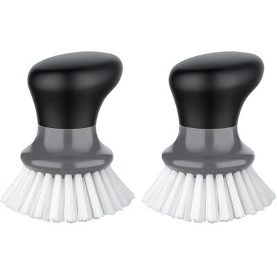 MR.SIGA Set van 2 afwasborstels met ergonomische handgreep, grijs MR.SIGA Set van 2 afwasborstels met ergonomische handgreep, grijs