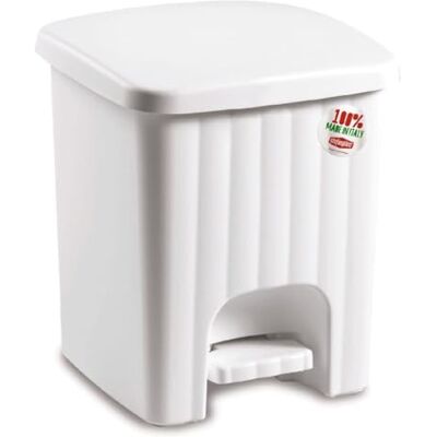 Stefanplast "Pedalina Square Vuilnisbak, wit, 4,5 l Stefanplast "Pedalina Square Vuilnisbak, wit, 4,5 l