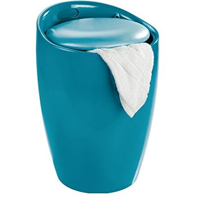 WENKO Candy Petrol, badkruk met opbergruimte voor badkamer en woonkamer, geïntegreerde wasverzamelaar van ABS-kunststof, inhoud 20 liter, Ø 36 x 50,5 cm WENKO Candy Petrol, badkruk met opbergruimte voor badkamer en woonkamer, geïntegreerde wasverzamelaar van ABS-kunststof, inhoud 20 liter, Ø 36 x 50,5 cm