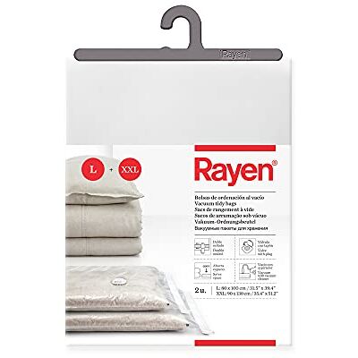 Rayen Vacuümzakken voor kleding, vacuümzakken, set van 2 zakken (80 x 100 cm en 90 x 130 cm), transparant Rayen Vacuümzakken voor kleding, vacuümzakken, set van 2 zakken (80 x 100 cm en 90 x 130 cm), transparant