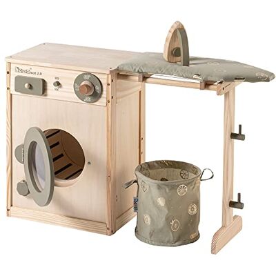howa Houten wasmachine voor kinderen met waslijn, strijkplank, wasmand en strijkijzer 48142 howa Houten wasmachine voor kinderen met waslijn, strijkplank, wasmand en strijkijzer 48142