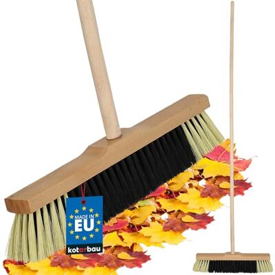 KOTARBAU Borstel – met houten handvat – 40 cm – bruin – bezem voor terras met harde haren – beukenhout en nylon – bruin zwart naturel KOTARBAU Borstel – met houten handvat – 40 cm – bruin – bezem voor terras met harde haren – beukenhout en nylon – bruin zwart naturel