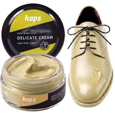 Kaps Delicate Cream Professionele crème Schoencrème en verzorging voor het reinigen en opfrissen van natuurlijk leer en kunstleer (50 ml) Pour cuir naturel et synthétique, soin nourrissant pour chaussures, plusieurs couleurs 50ml - 1.70 fl.oz. Kaps Delicate Cream Professionele crème Schoencrème en verzorging voor het reinigen en opfrissen van natuurlijk leer en kunstleer (50 ml) Pour cuir naturel et synthétique, soin nourrissant pour chaussures, plusieurs couleurs 50ml - 1.70 fl.oz.