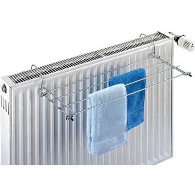 WENKO Droger voor radiator, verchroomd, metaal, 57 x 7,5 x 23 cm, glanzend zilver WENKO Droger voor radiator, verchroomd, metaal, 57 x 7,5 x 23 cm, glanzend zilver