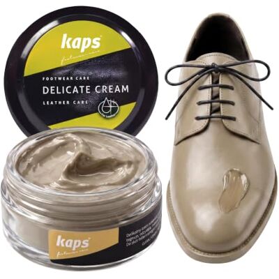 Kaps Delicate Cream Professionele crème Schoencrème en verzorging voor het reinigen en opfrissen van natuurlijk leer en kunstleer (50 ml) Pour cuir naturel et synthétique, soin nourrissant pour chaussures, plusieurs couleurs 50ml - 1.70 fl.oz. Kaps Delicate Cream Professionele crème Schoencrème en verzorging voor het reinigen en opfrissen van natuurlijk leer en kunstleer (50 ml) Pour cuir naturel et synthétique, soin nourrissant pour chaussures, plusieurs couleurs 50ml - 1.70 fl.oz.