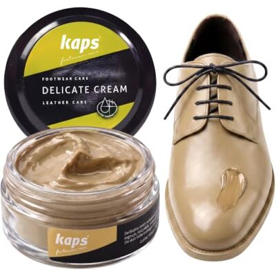 Kaps Delicate Cream Professionele crème Schoencrème en verzorging voor het reinigen en opfrissen van natuurlijk leer en kunstleer (50 ml) Pour cuir naturel et synthétique, soin nourrissant pour chaussures, plusieurs couleurs 50ml - 1.70 fl.oz. Kaps Delicate Cream Professionele crème Schoencrème en verzorging voor het reinigen en opfrissen van natuurlijk leer en kunstleer (50 ml) Pour cuir naturel et synthétique, soin nourrissant pour chaussures, plusieurs couleurs 50ml - 1.70 fl.oz.