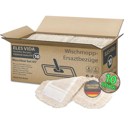 ELES VIDA Dweilhoes voor nat of droog reinigen, microvezelhoes, vervangende dubbele verpakkingsset, voor 40 cm opvouwbare dweilhouder, Made in Germany, vloermop ELES VIDA Dweilhoes voor nat of droog reinigen, microvezelhoes, vervangende dubbele verpakkingsset, voor 40 cm opvouwbare dweilhouder, Made in Germany, vloermop