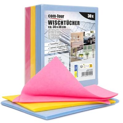 com-four ® 30 x huishoudelijke doeken – extreem absorberende en duurzame reinigingsdoeken van viscose – multifunctionele doekjes in 3 kleuren – herbruikbaar com-four ® 30 x huishoudelijke doeken – extreem absorberende en duurzame reinigingsdoeken van viscose – multifunctionele doekjes in 3 kleuren – herbruikbaar