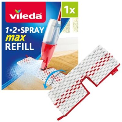 Vileda 2-in-1 microvezel-navulverpakking voor de spray Max mop, wit, 1 x Vileda 2-in-1 microvezel-navulverpakking voor de spray Max mop, wit, 1 x