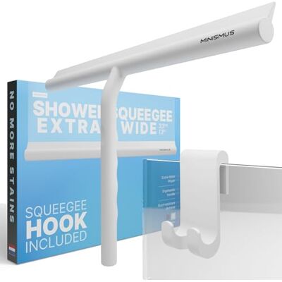 Minismus Siliconen douchewisser voor glazen deuren en ramen 33 cm badkamerraamwisser en spiegel voor schone en glanzende oppervlakken Geen boren, ophangen Minismus Siliconen douchewisser voor glazen deuren en ramen 33 cm badkamerraamwisser en spiegel voor schone en glanzende oppervlakken Geen boren, ophangen