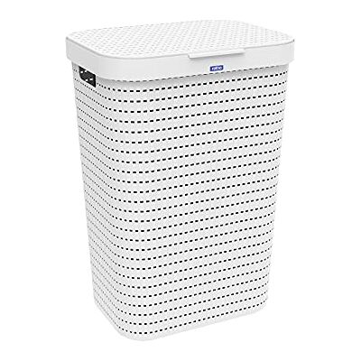Rotho Country wasmand 55 l met rotandeksel, kunststof (PP) BPA-vrij, wit, 55 l (42,0 x 32,2 x 57,7 cm) Rotho Country wasmand 55 l met rotandeksel, kunststof (PP) BPA-vrij, wit, 55 l (42,0 x 32,2 x 57,7 cm)