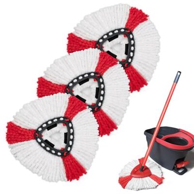 Frogetu Set van 3 dweilkoppen geschikt voor Vileda Turbo, EasyWring&Clean dweilmop voor alle vloeren Frogetu Set van 3 dweilkoppen geschikt voor Vileda Turbo, EasyWring&Clean dweilmop voor alle vloeren