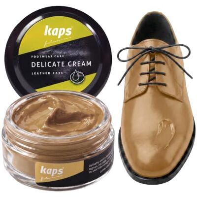 Kaps Delicate Cream Professionele crème Schoencrème en verzorging voor het reinigen en opfrissen van natuurlijk leer en kunstleer (50 ml) Pour cuir naturel et synthétique, soin nourrissant pour chaussures, plusieurs couleurs 50ml - 1.70 fl.oz. Kaps Delicate Cream Professionele crème Schoencrème en verzorging voor het reinigen en opfrissen van natuurlijk leer en kunstleer (50 ml) Pour cuir naturel et synthétique, soin nourrissant pour chaussures, plusieurs couleurs 50ml - 1.70 fl.oz.